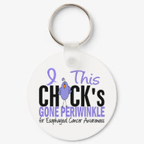 ESOPHAGEAL CANCER Chick Gone Periwinkle Keychain