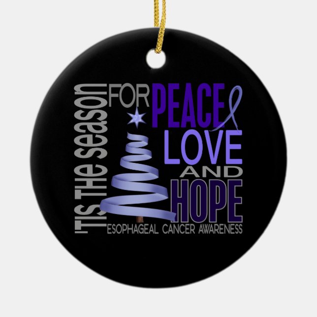 Esophageal Cancer Christmas 1 Ornaments (Front)