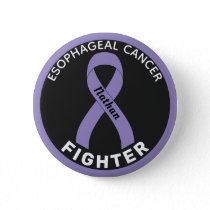 Esophageal Cancer Fighter Ribbon Black Button