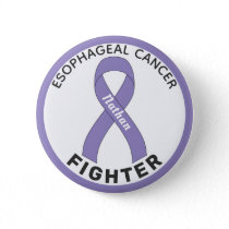 Esophageal Cancer Fighter Ribbon White Button