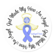 Esophageal Cancer God Made My Hero An Angel Classic Round Sticker