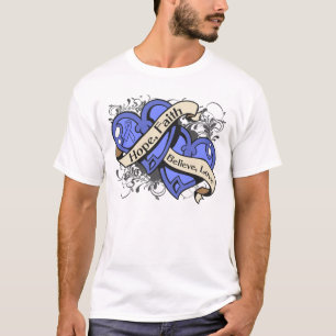 Esophageal Cancer Hope Faith Dual Hearts T-Shirt