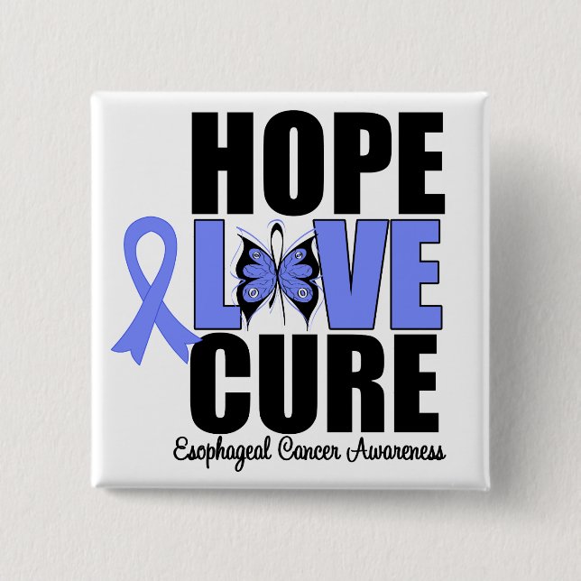 Esophageal Cancer Hope Love Cure Button (Front)