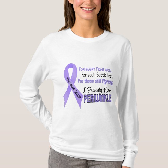 Esophageal Cancer I Proudly Wear Periwinkle T-Shirt (Front)