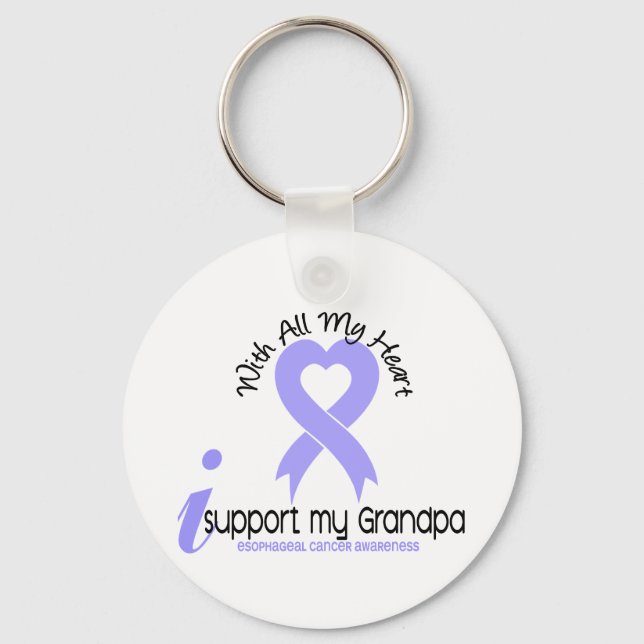 Esophageal Cancer I Support My Grandpa Keychain (Front)