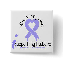 Esophageal Cancer I Support My Husband Button