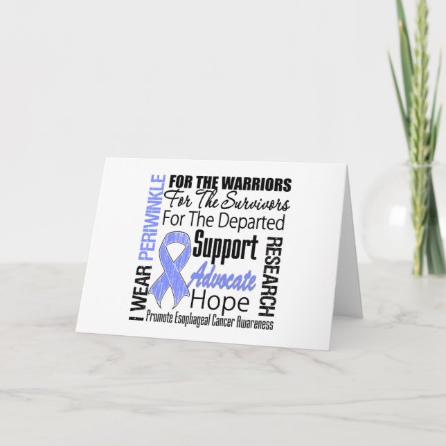 Esophageal Cancer I Wear Periwinkle Ribbon TRIBUTE Card (Front)