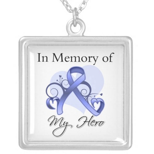 Esophageal Cancer _ In Memory of My Hero Silver Plated Necklace