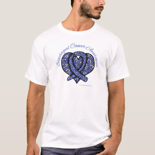 Esophageal Cancer Mosaic Heart Ribbon T-Shirt