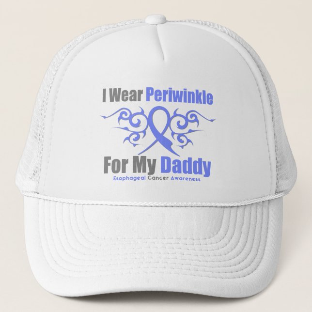 Esophageal Cancer Periwinkle Ribbon Daddy Trucker Hat (Front)