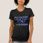 Esophageal Cancer Periwinkle Ribbon Husband T-Shirt