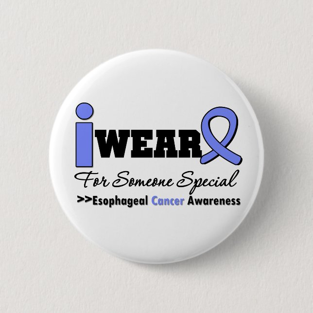 Esophageal Cancer Periwinkle Ribbon Special Pinback Button (Front)