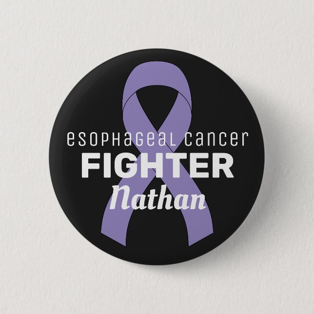 Esophageal Cancer Ribbon Black Button (Front)