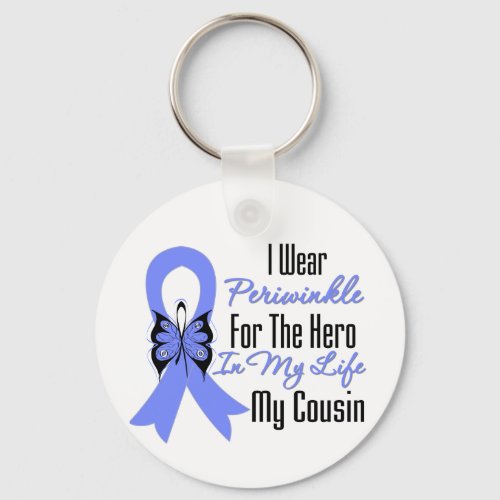 Esophageal Cancer Ribbon Hero My Cousin Keychain