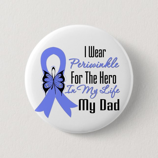 Esophageal Cancer Ribbon Hero My Dad Button (Front)