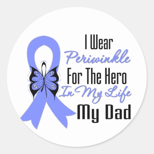Esophageal Cancer Ribbon Hero My Dad Classic Round Sticker
