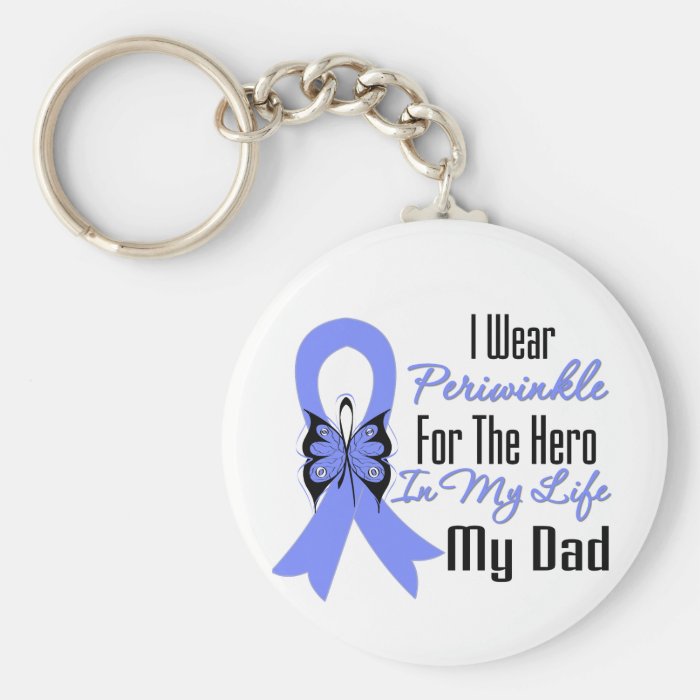 Esophageal Cancer Ribbon Hero My Dad Keychain