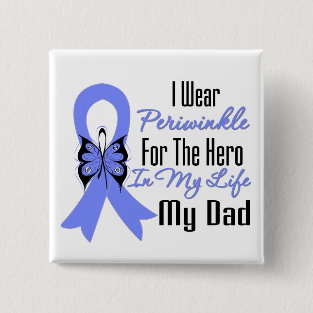 Esophageal Cancer Ribbon Hero My Dad Pinback Button (Front)