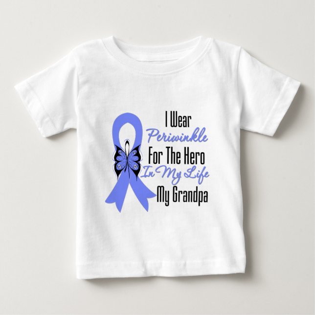 Esophageal Cancer Ribbon Hero My Grandpa Baby T-Shirt (Front)