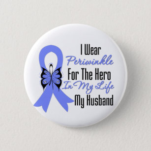 Esophageal Cancer Ribbon Hero My Husband Button