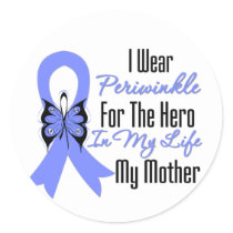 Esophageal Cancer Ribbon Hero My Mother Classic Round Sticker