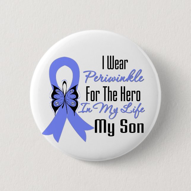 Esophageal Cancer Ribbon Hero My Son Button (Front)