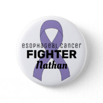 Esophageal Cancer Ribbon White Button