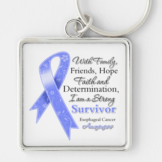 Esophageal Cancer Support Strong Survivor Keychain (Front)