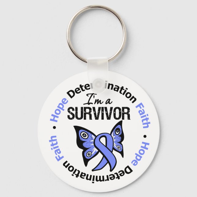 Esophageal Cancer Survivor Hope Determination Keychain (Front)