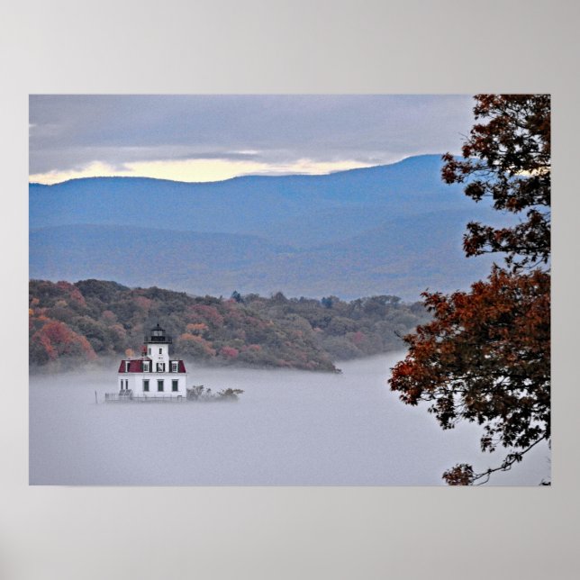 Esopus Meadows Lighthouse in the Fog Poster (Front)