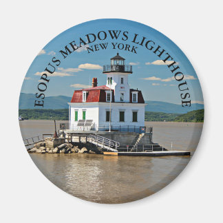 Esopus Meadows Lighthouse, New York Round Magnet
