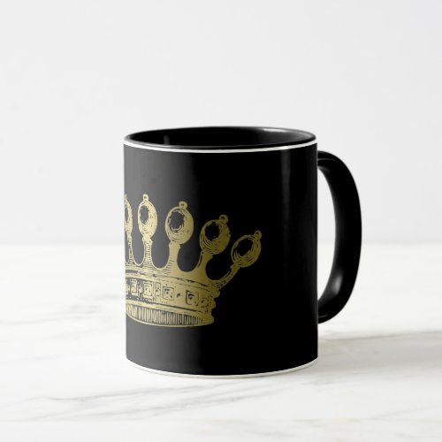 Esoteric Gold Crown Black Mug