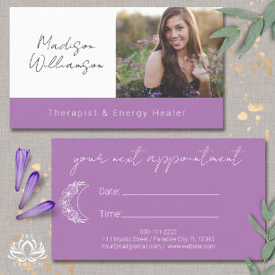 Esoteric Holistic Modern Moon Photo Appointment Business Card