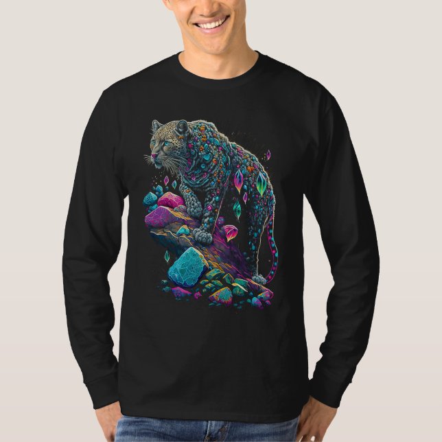 Esoteric Leopard Crystals Cute Illustration  2 T-Shirt (Front)