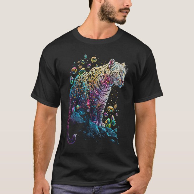 Esoteric Leopard Crystals Cute Illustration  4 T-Shirt (Front)