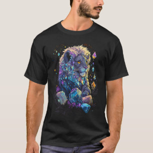 Esoteric Lion Crystals Cute Illustration T-Shirt