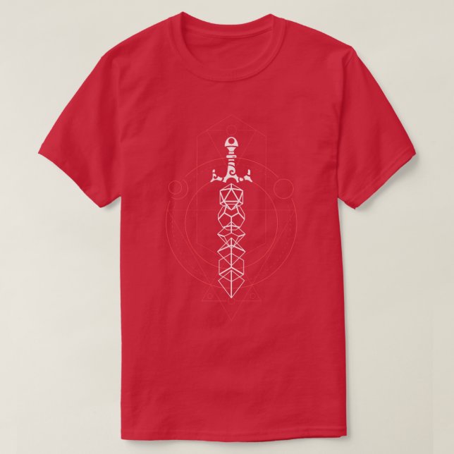 Esoteric Magic Polyhedral Dice Set Sword T-Shirt (Design Front)