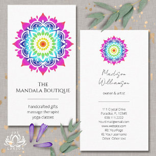 Esoteric Mandala Holistic Metaphysical Boho Bright Business Card