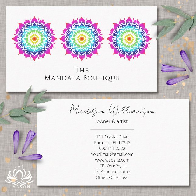 Esoteric Mandala Holistic Metaphysical Boho Bright Business Card (Creator Uploaded)
