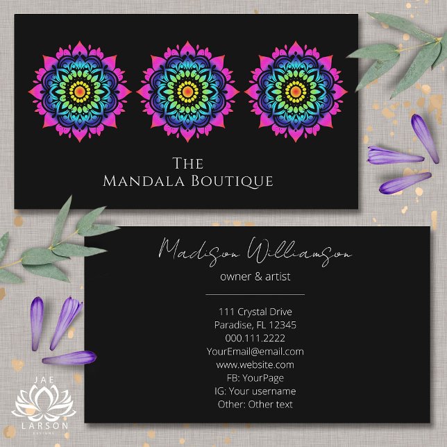 Esoteric Mandala Holistic Metaphysical Boho Bright Business Card (Creator Uploaded)