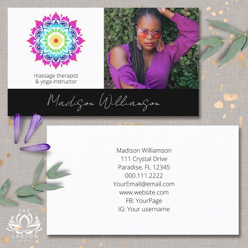 Esoteric Mandala Holistic Metaphysical Boho Photo  Business Card