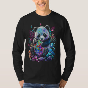 Esoteric Panda Crystals Cute Illustration T-Shirt