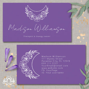 Esoteric Psychic Modern Minimalist Crescent Moon Business Card