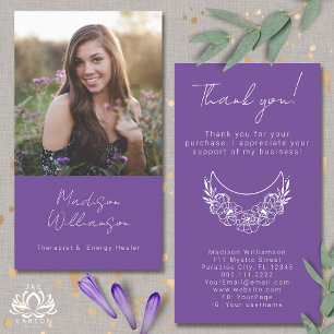 Esoteric Psychic Modern Photo Customer Thank You Business Card