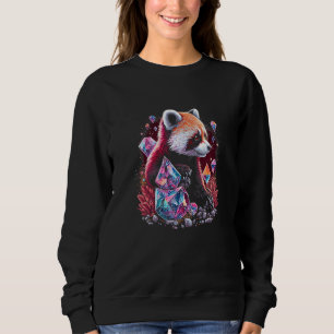 Esoteric Red Panda Pet Art Crystals Cute Illustrat Sweatshirt