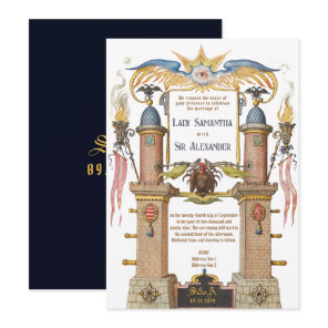 Esoteric Renaissance Manuscript Medieval Wedding Invitation