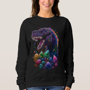 Esoteric Rex Trex Crystals Cute Illustration  1 Sweatshirt