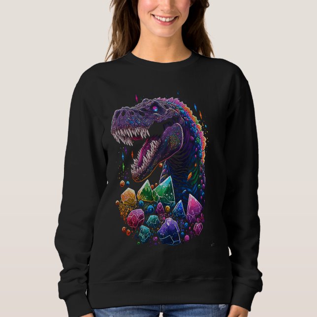 Esoteric Rex Trex Crystals Cute Illustration  1 Sweatshirt (Front)