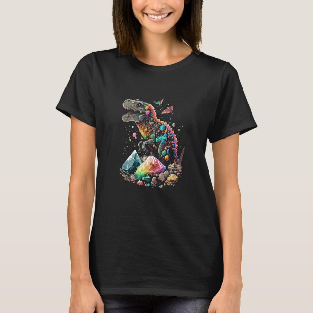 Esoteric Rex Trex Crystals Cute Illustration  4 T-Shirt (Front)