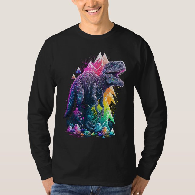 Esoteric Rex Trex Crystals Cute Illustration  6 T-Shirt (Front)